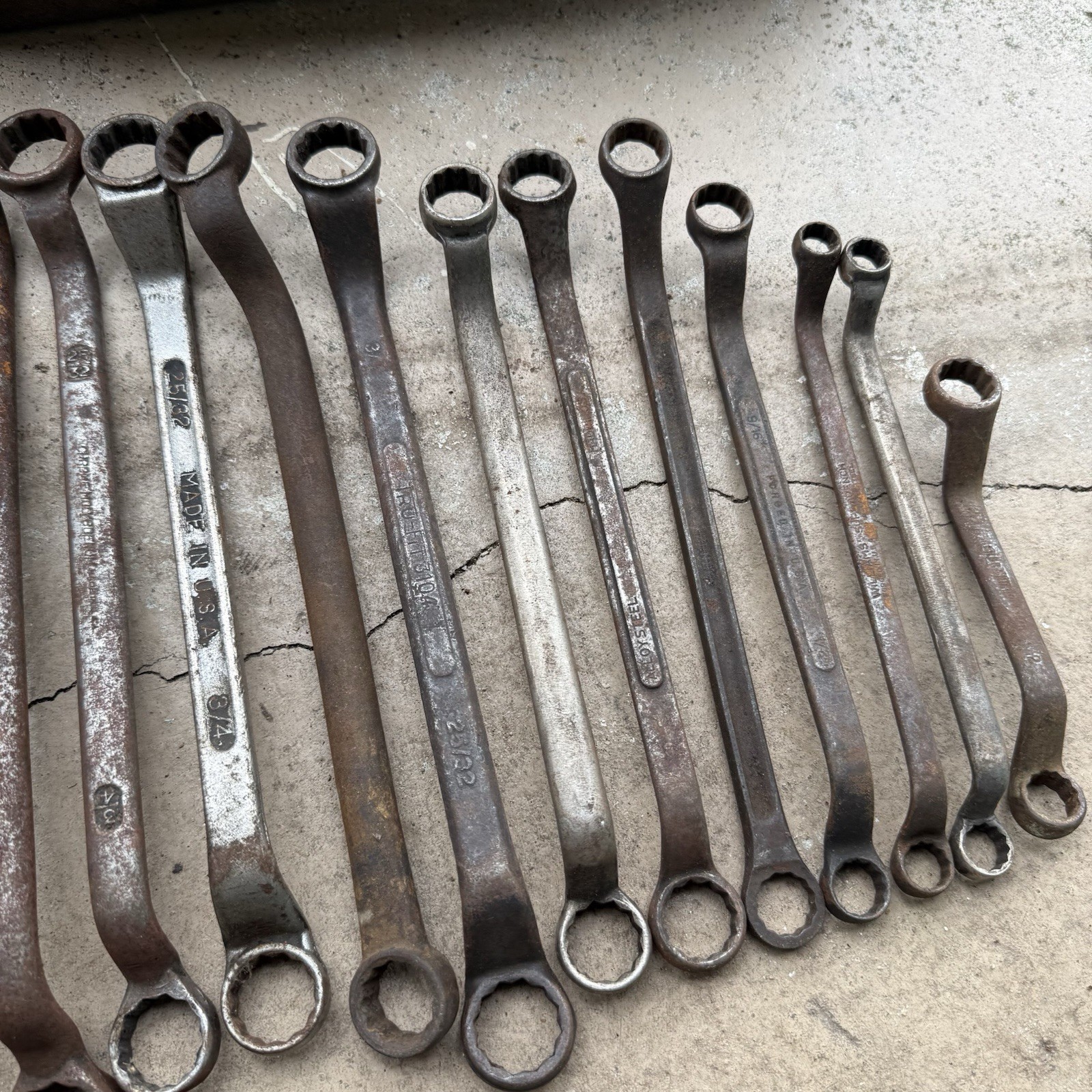Vintage Offset Box End Wrenches (Lot Of 22) Various Brands & Sizes – Made In USA