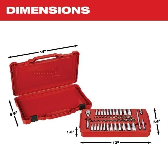 Milwaukee Electric Tools MLW48-22-9004 1/4In Ratchet & Socket Set – SAE & Metric