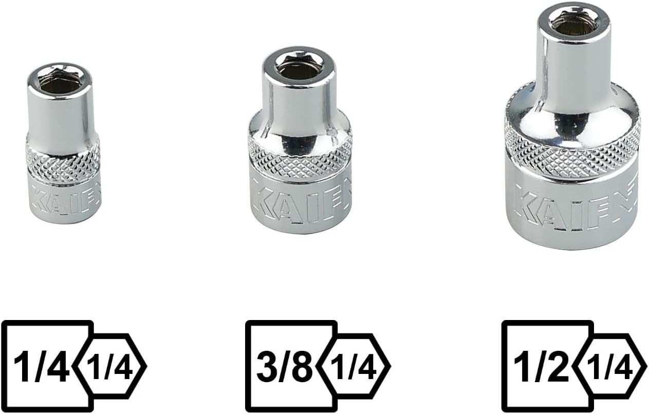 K301 Square Drive Magnetic Bit Holder Socket Adapters, 3-Piece