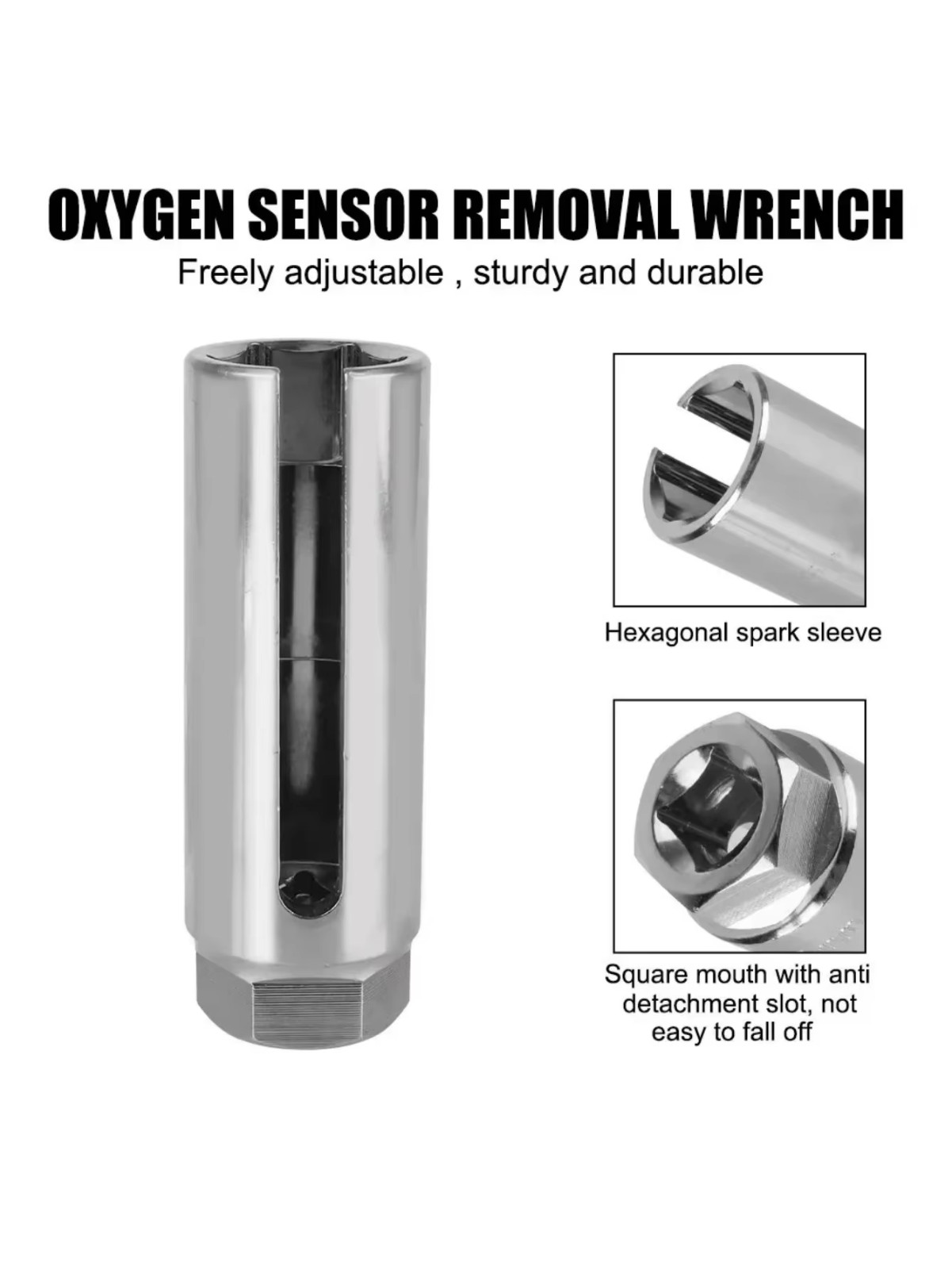 7/8» 22mm O2 Oxygen Sensor Socket Wrench 1/2″ Driver Offset Remover Socket Tool