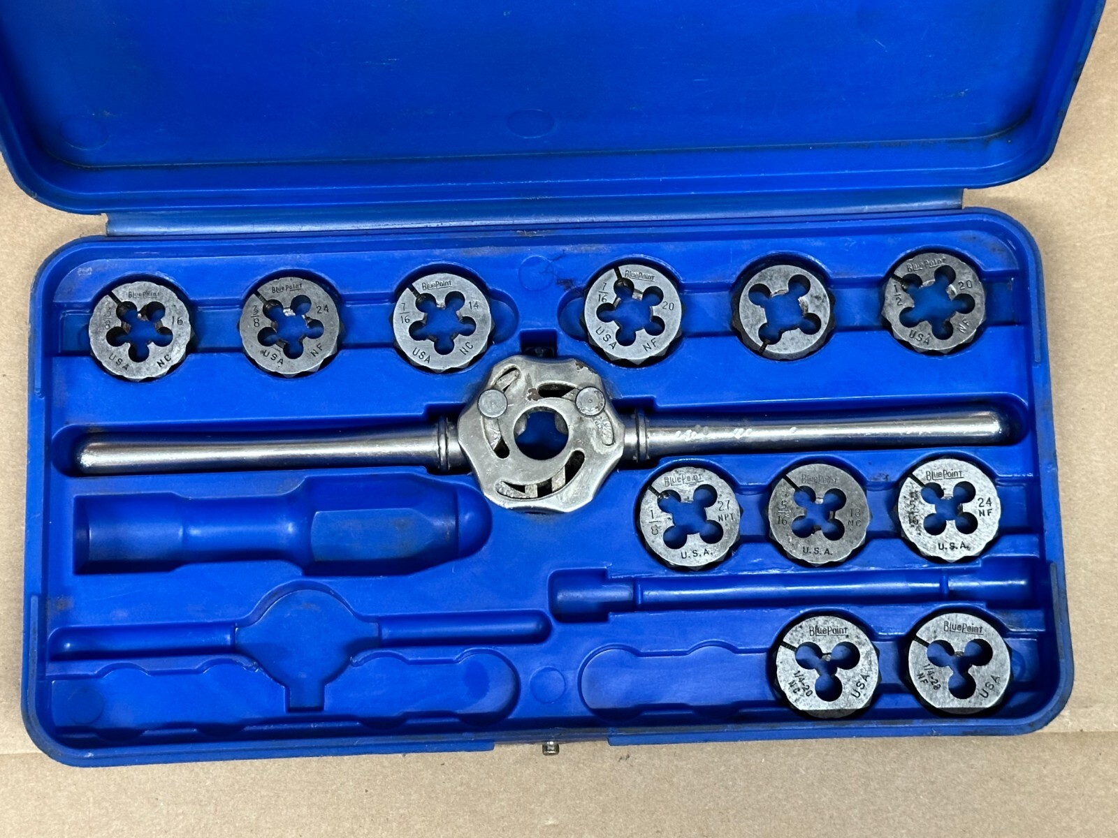 Blue Point by Snap On SAE Tap & Die Set – TD2425 – Not Complete