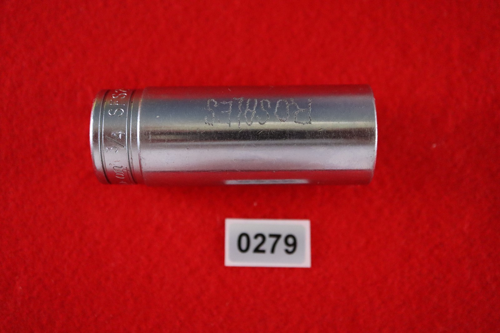 Snap On Tools SFS241 3/4″ Deep Socket 3/8″ Drive 6pt W/ Owner’s Marks. Lot 279