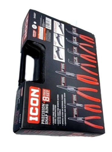 (NEW) Icon Precision Snap Ring Pliers Set 8-pc Internal/external.with hard case