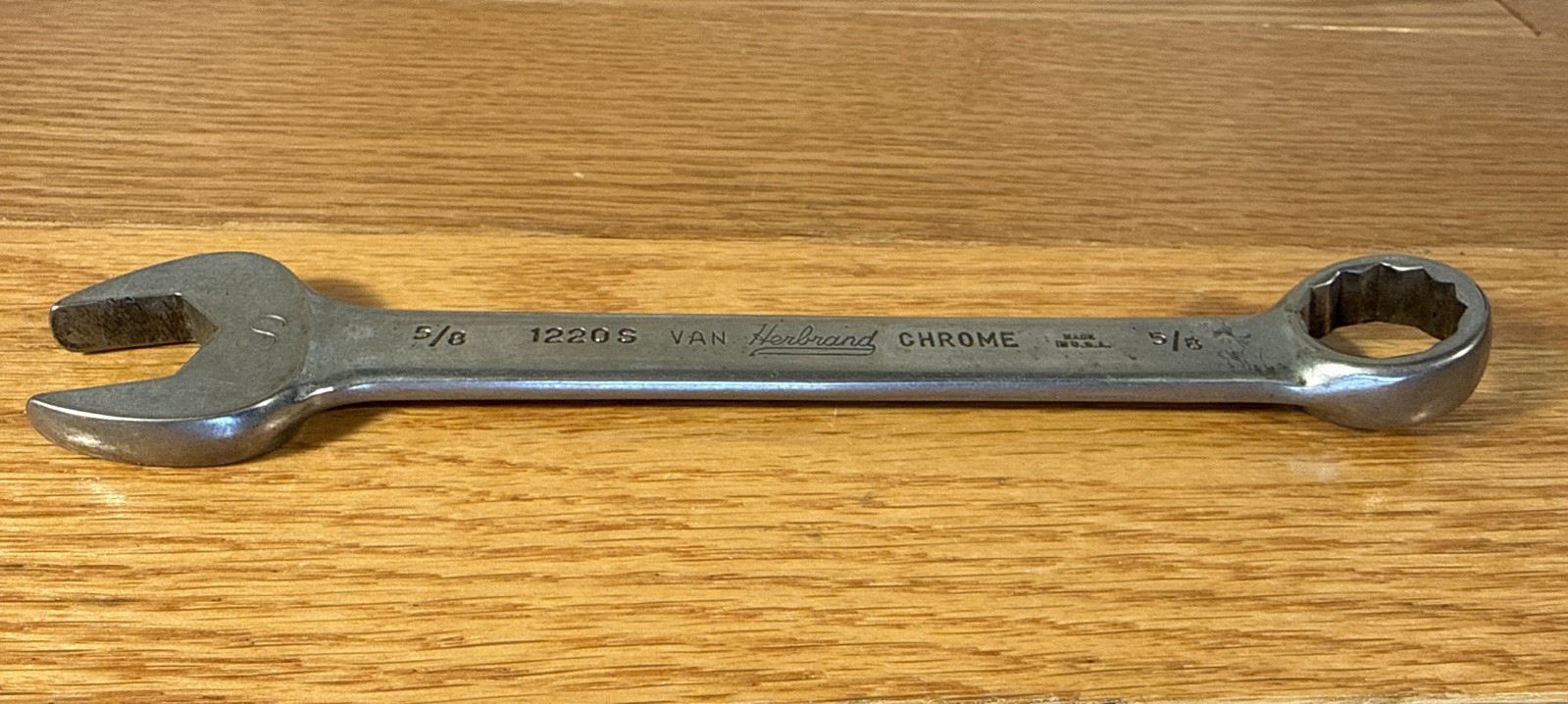 1940s Van Herbrand Chrome 1220S 5/8” Combination Wrench