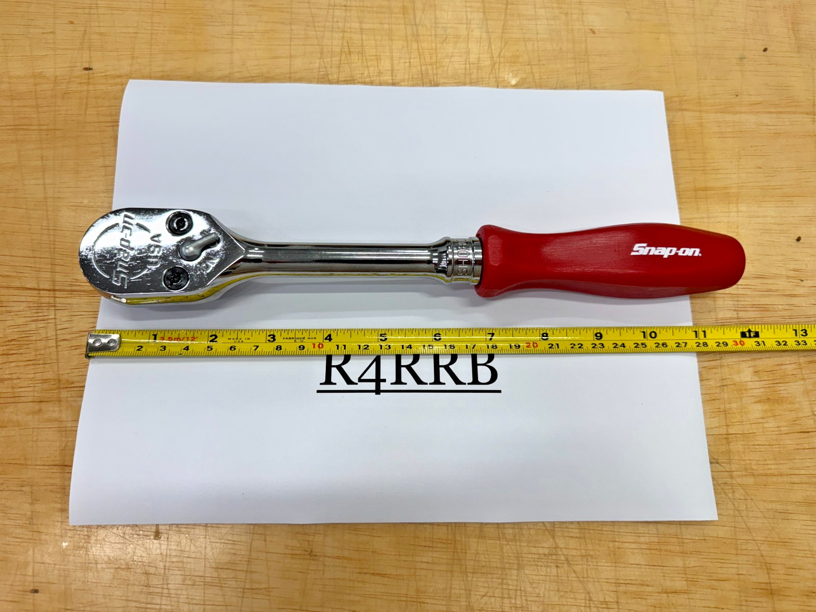 Snap-on Tools USA CLASSIC RED 1/2″ Drive Hard Grip Ratchet SHD80AR RARE NOS