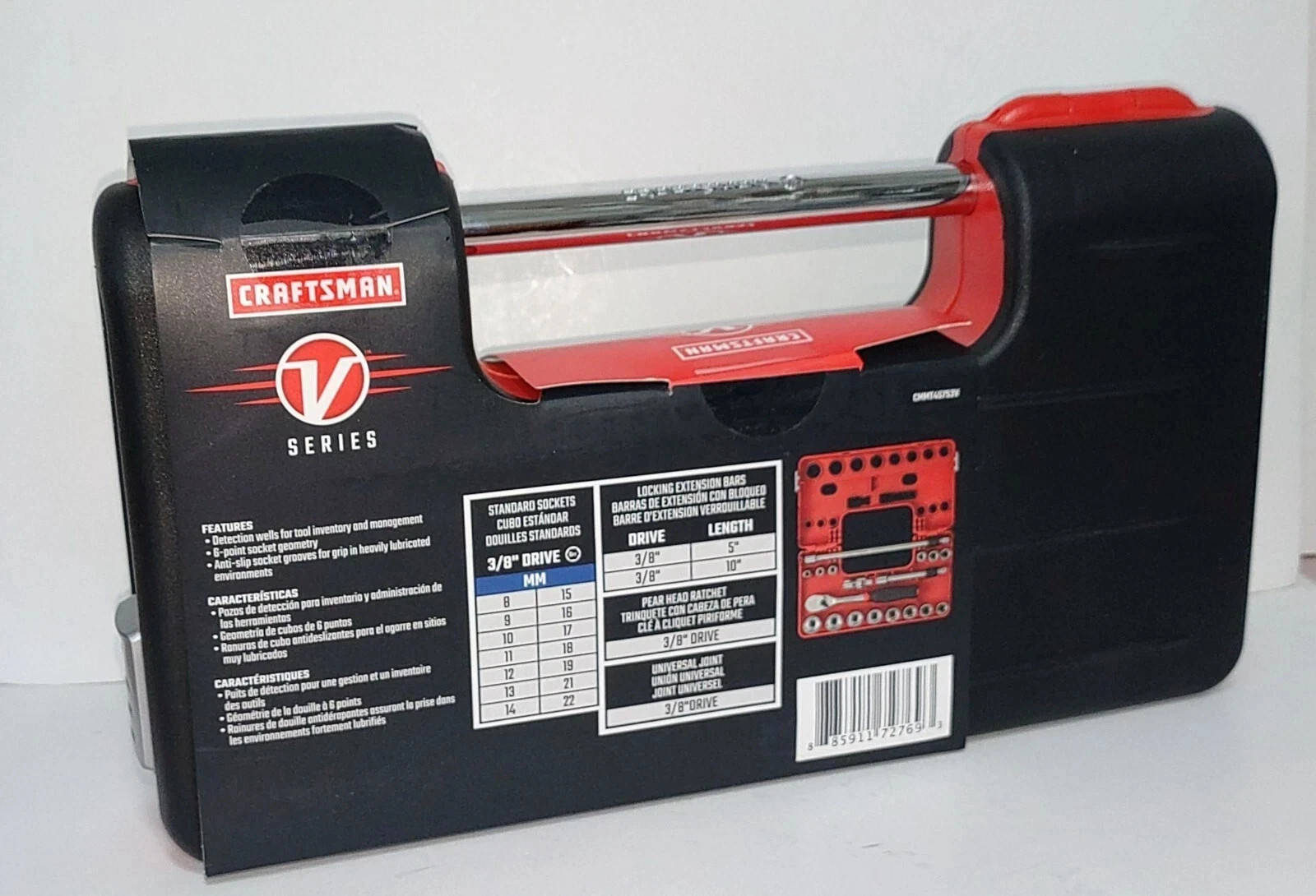Craftsman V Series 3/8″ Drive Metric 6 Point 18 Piece Socket Set CMMT45753V