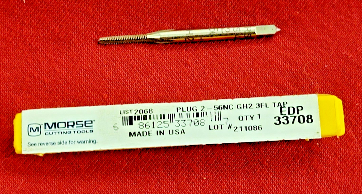 2-56 Plug Tap NF HSS MT3733708 Morse 4 FL USA 2/56