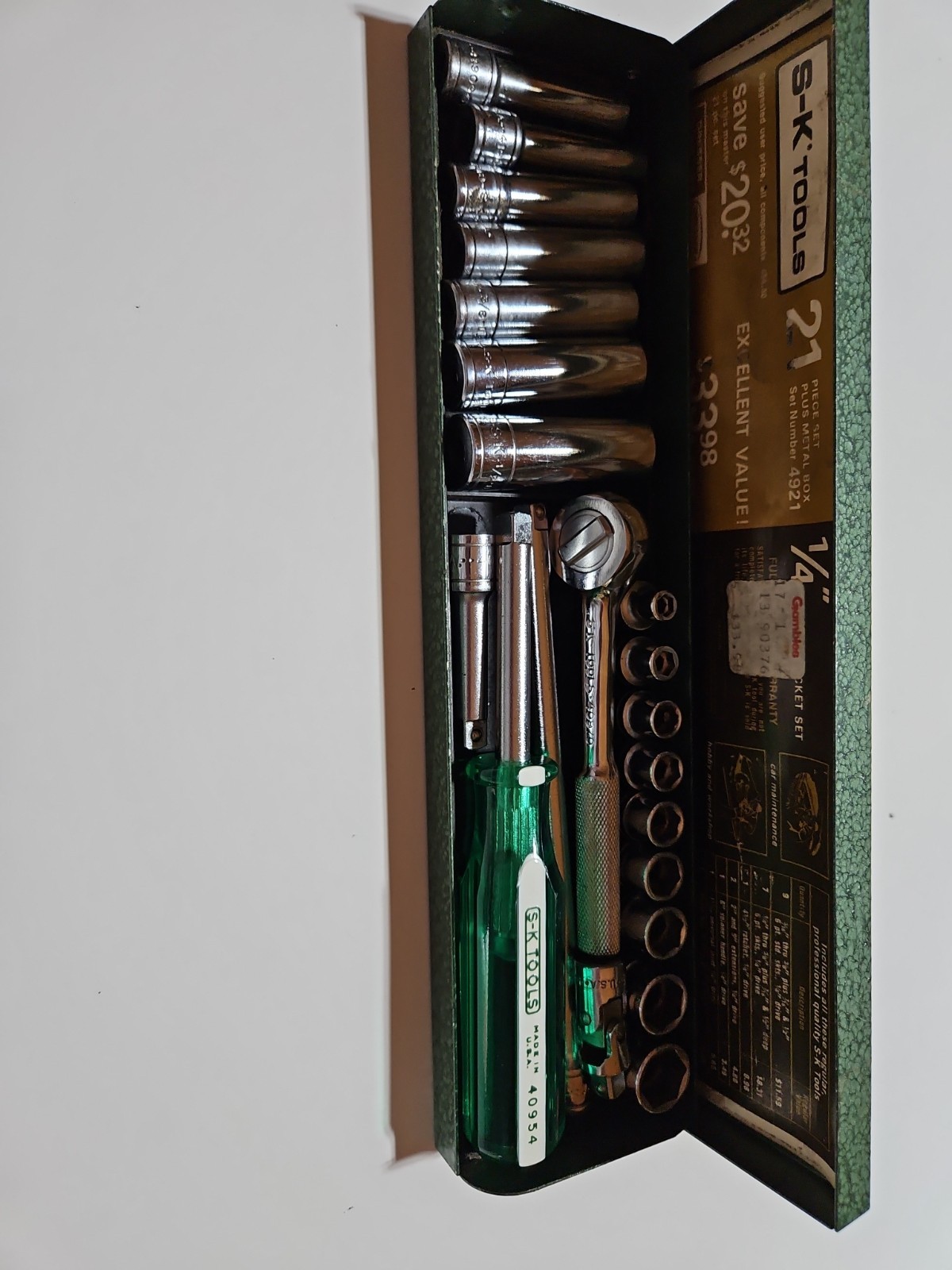 S-K Tools 21 piece socket set NOS