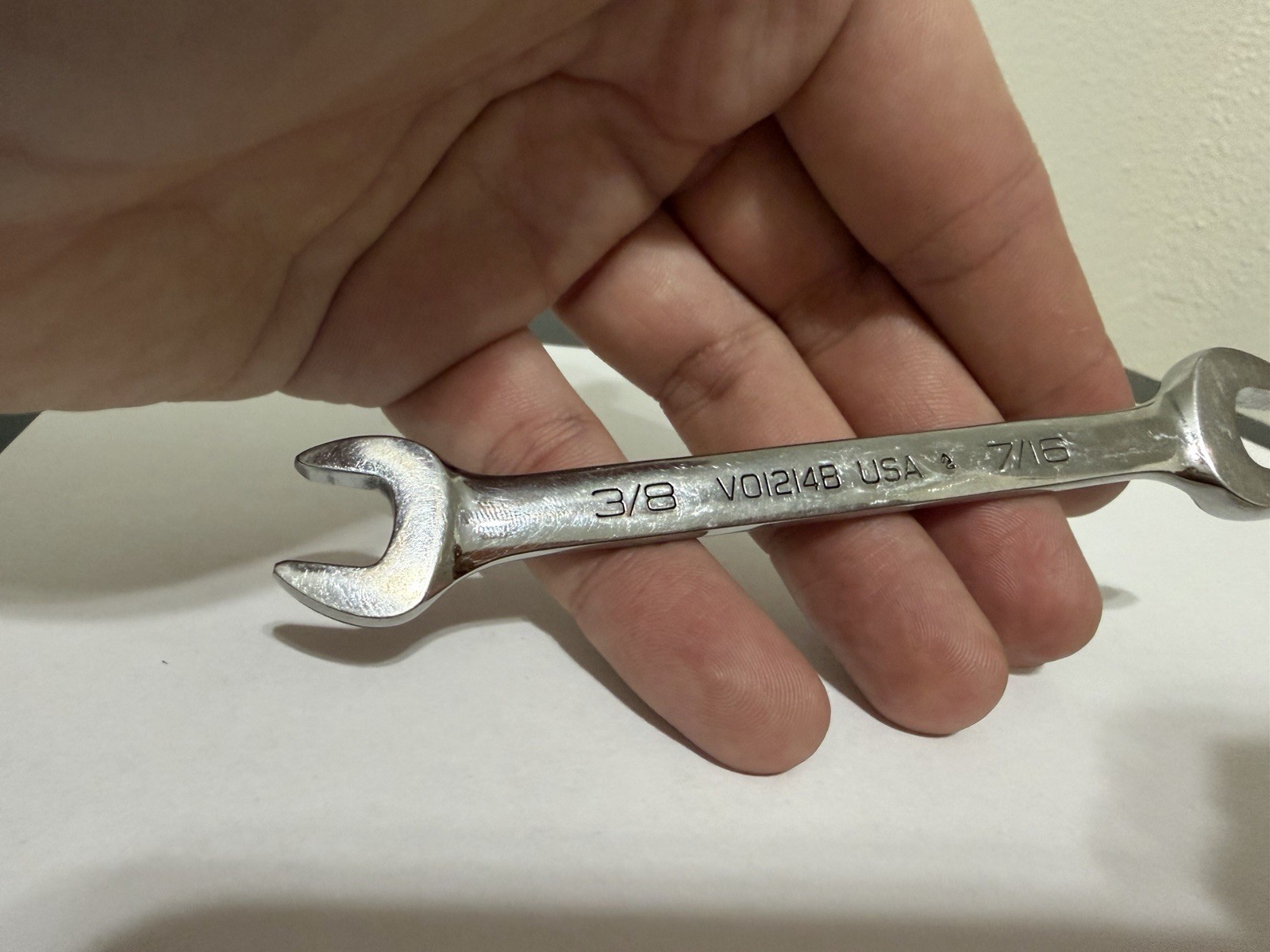 Snap-on Tools 3/8″ – 7/16″ Open Ended Wrench VO1214B USA