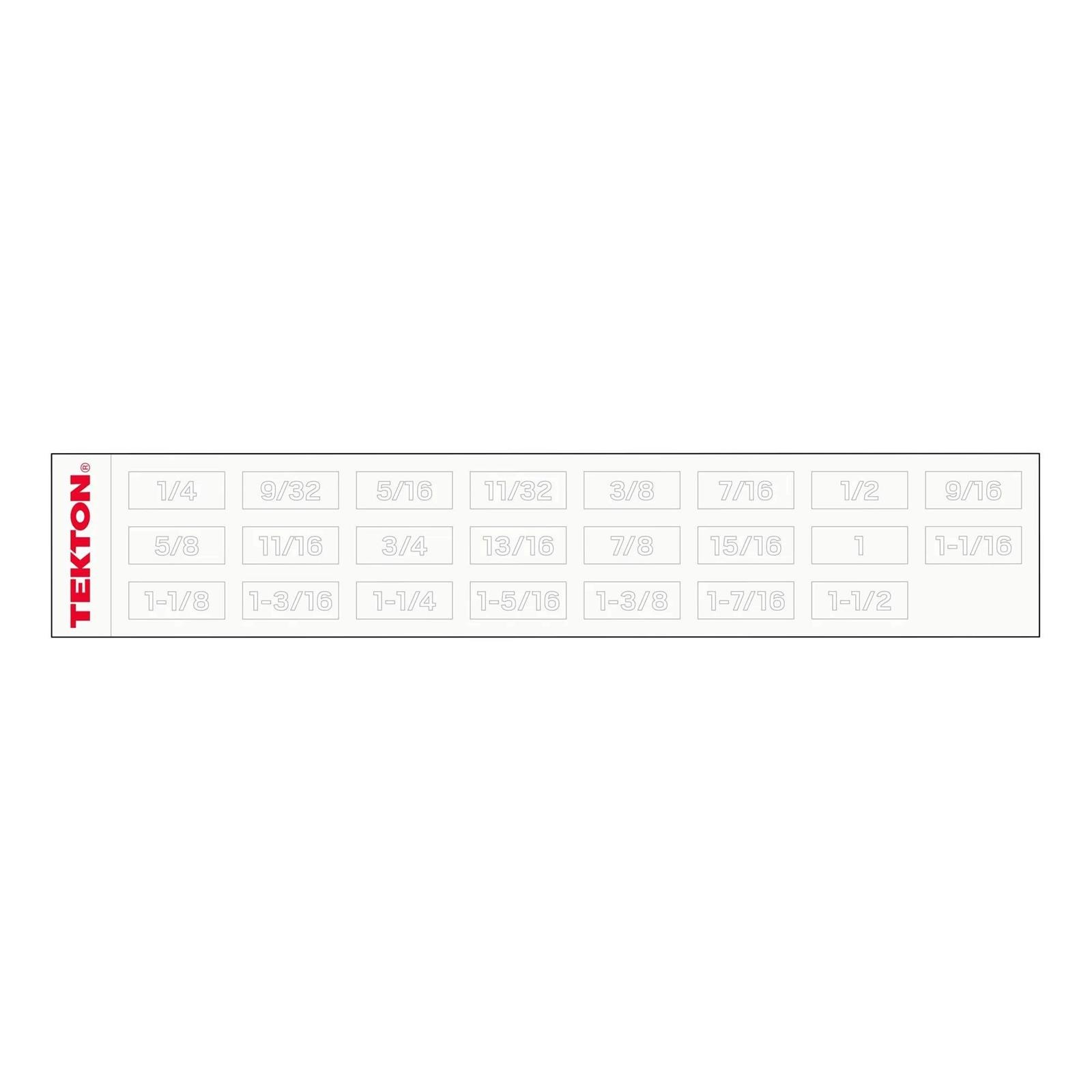 Tekton WAE91503 19 Piece Angle Head Open End Wrenches W/Organizer