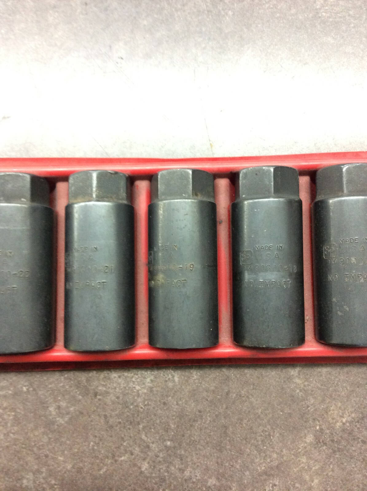 SP USA 91600 NO IMPACT DEEP SOCKETS 14MM,17MM,18MM,19MM,21MM,22MM WITH CASE