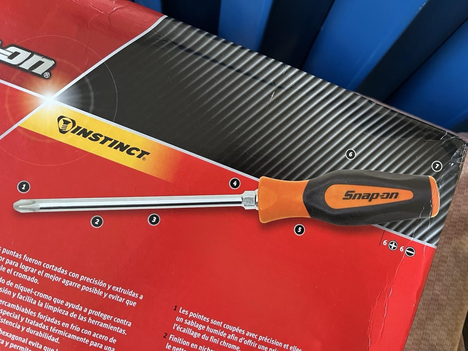 Snap On Flat Sided Screwdriver New Full Size 5/16” Bright Orange Soft Grip