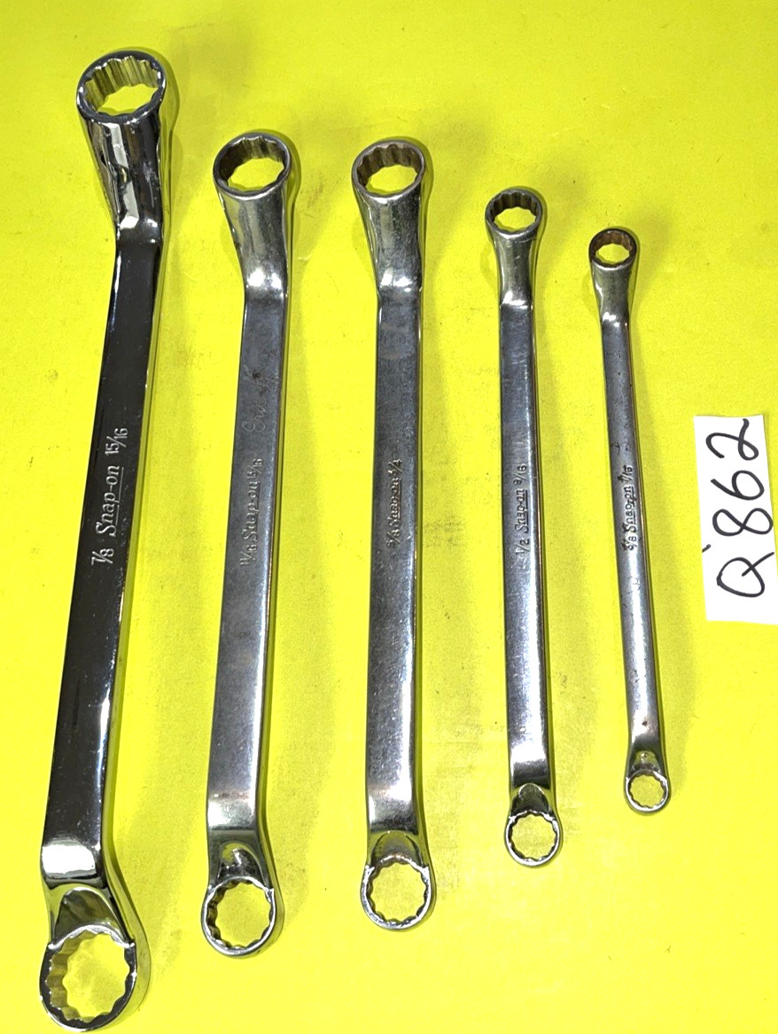 SNAP-ON TOOLS 5 PIECE SAE. DEEP OFF-SET BOX-END WRENCH SET 3/8 TO 15/16