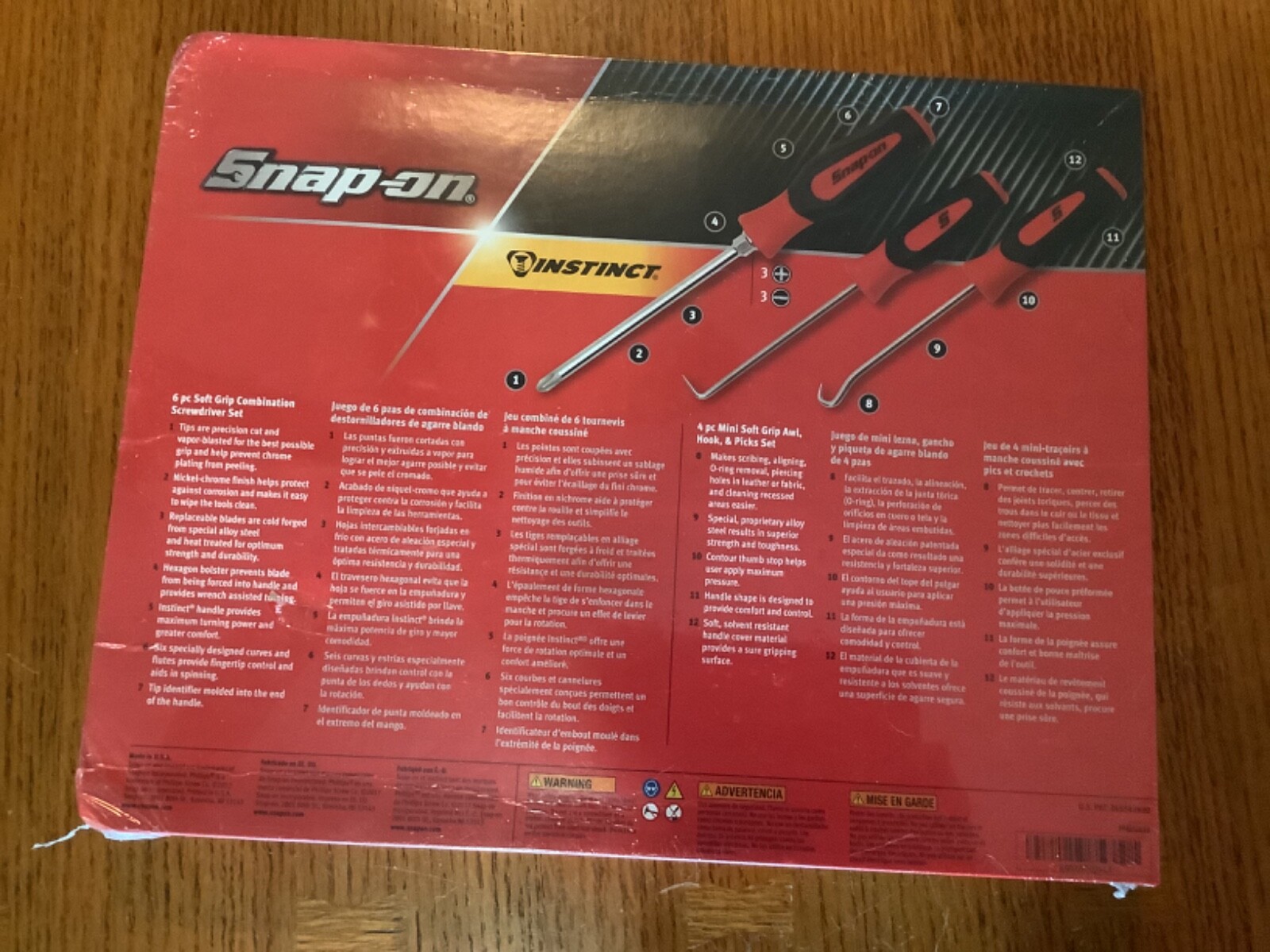 NEW Snap-on™ 10-pc Orange Soft Grip Screwdriver & Pick Set SGDX60204CO