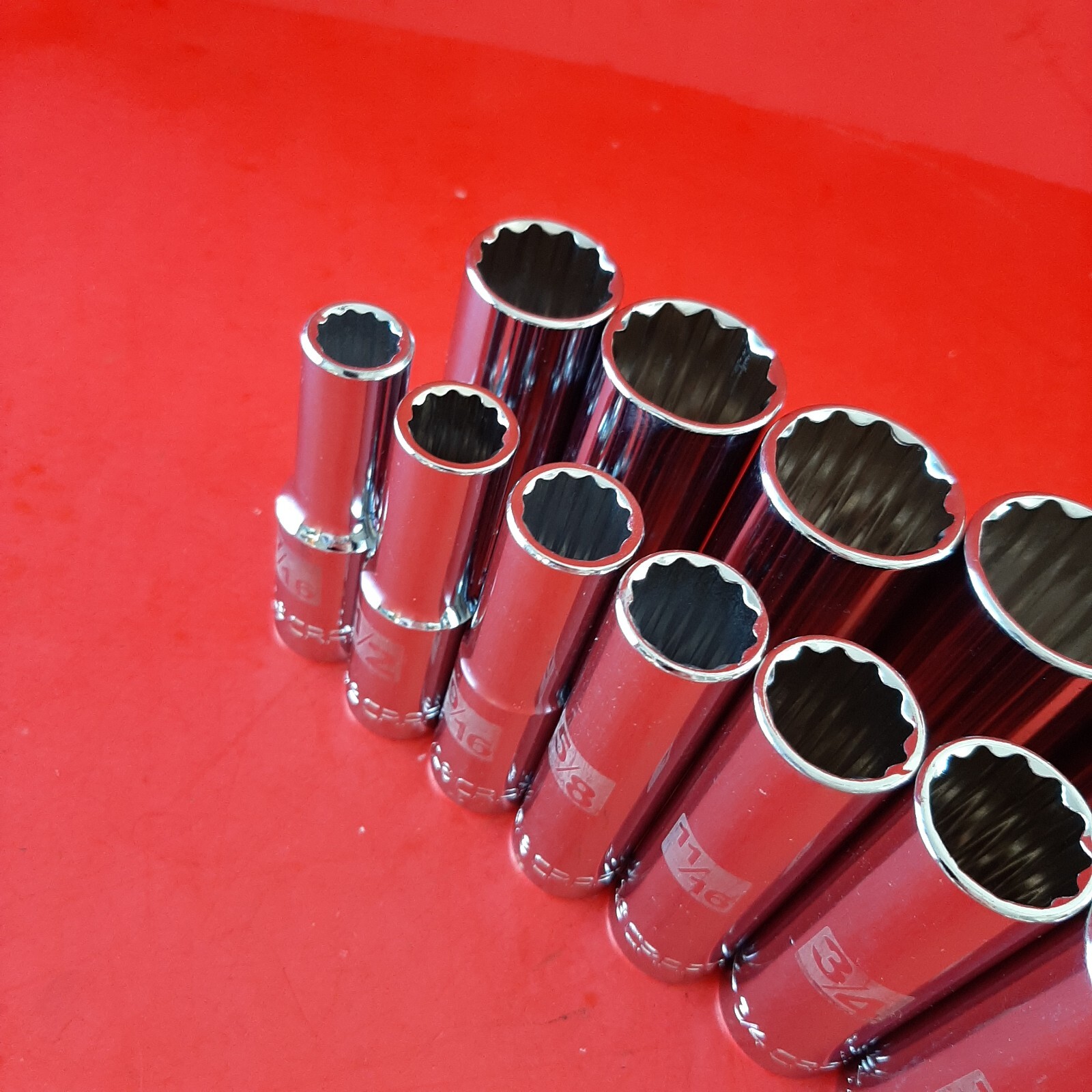 NEW CRAFTSMAN Easy Read 13pc 1/2″ Drive Deep 12pt SAE Socket Set 7/16 – 1 3/16