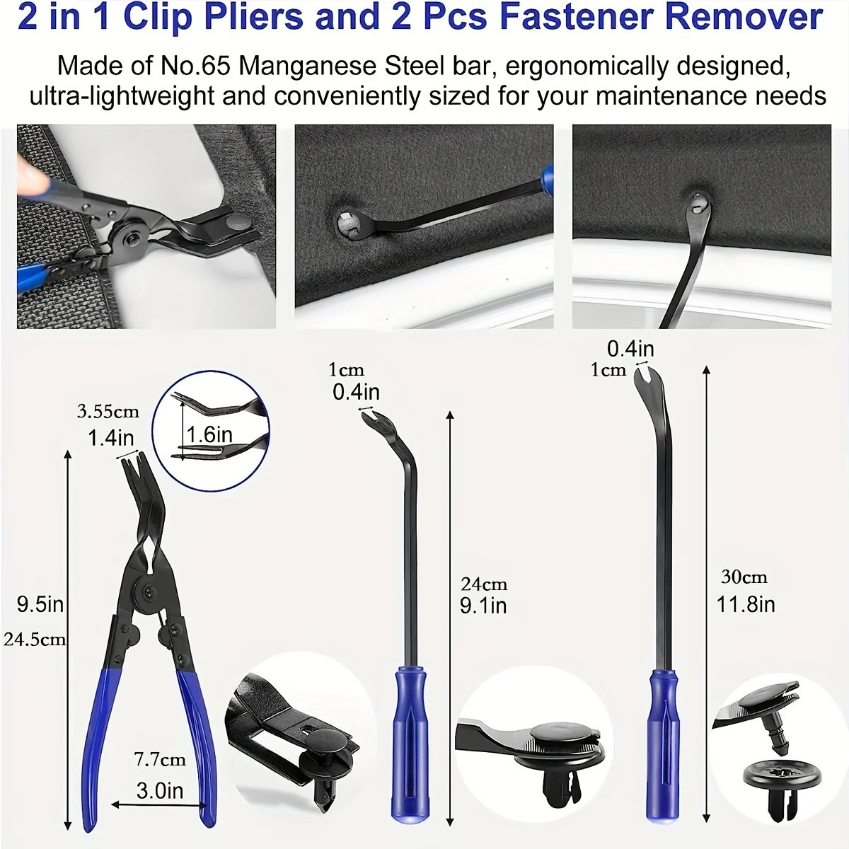19Pcs Car Trim Removal Tool Set with Clip Pliers & Portable Storage Bag