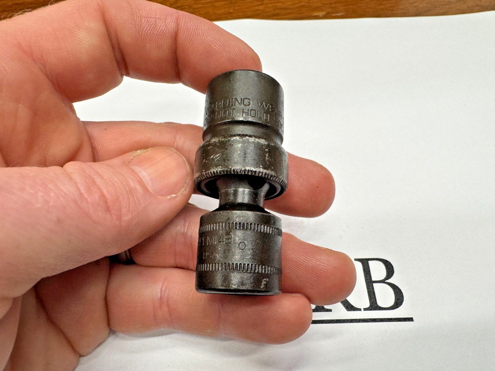 Snap-on Tools USA 3/8″ Drive 14mm Metric 6PT Impact Swivel Socket IPFM14B NICE