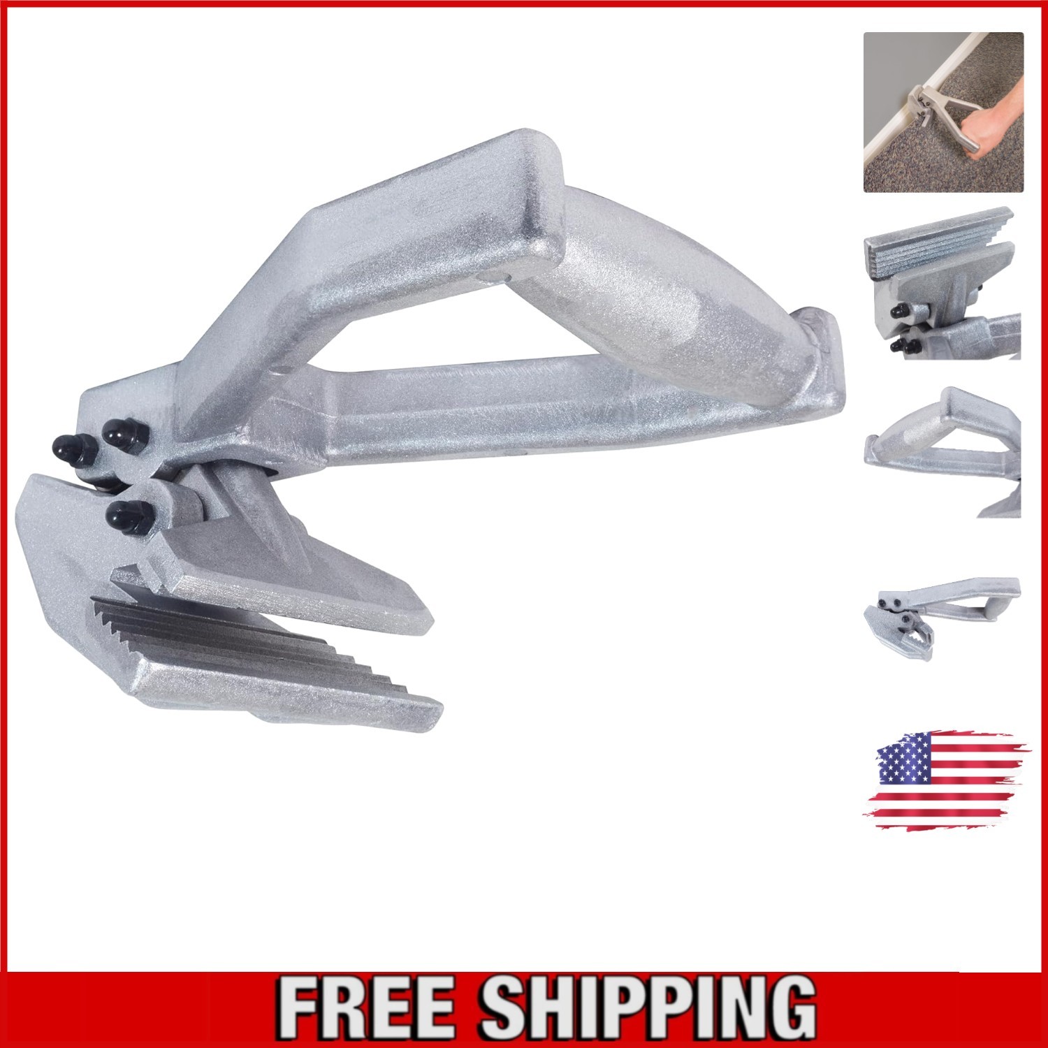 Die-Cast Aluminum Carpet Puller with Serrated Grip – Easy Operation