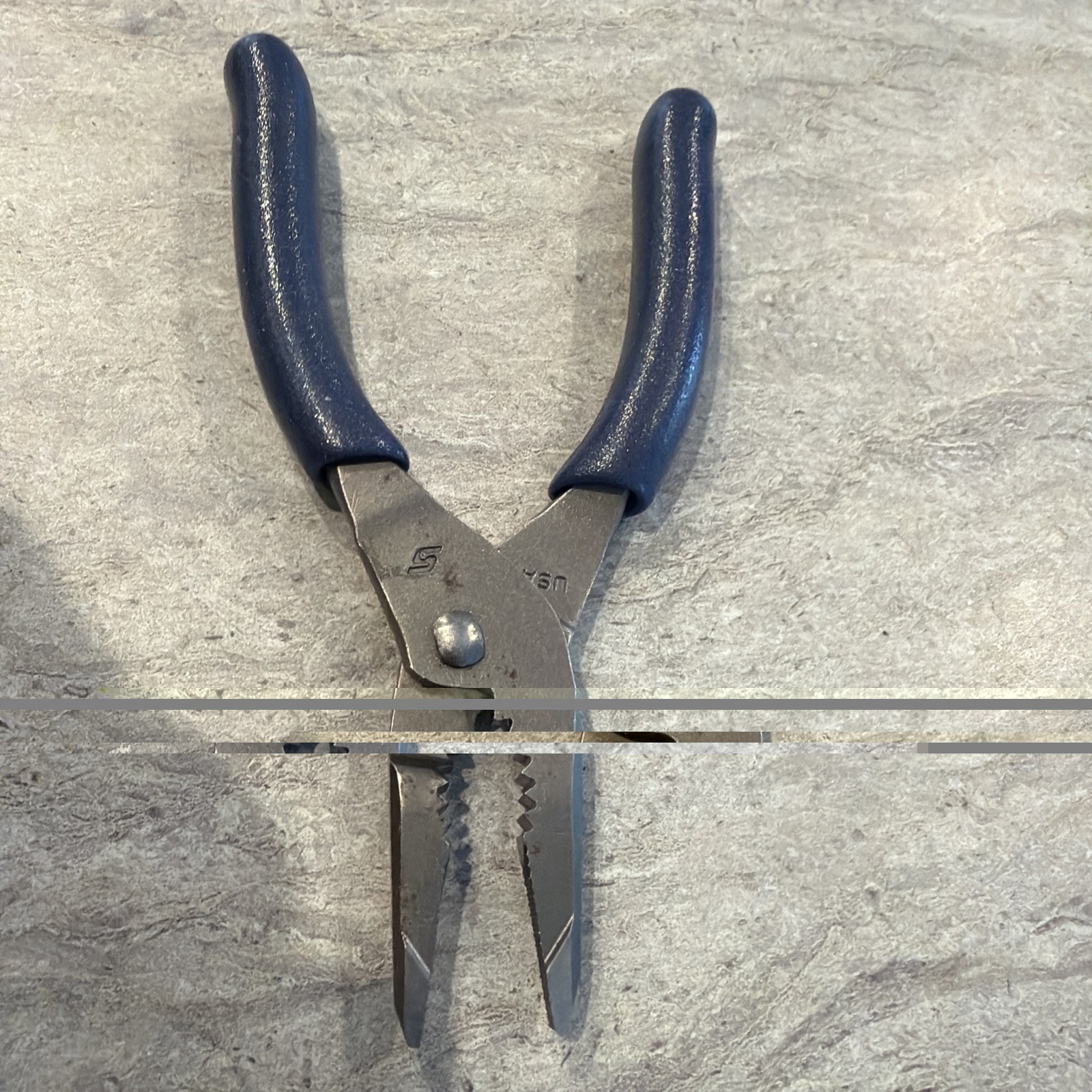 Snap On ln44bcf 5”talon grip®️ long nose slip joint pliers in power blue NEW