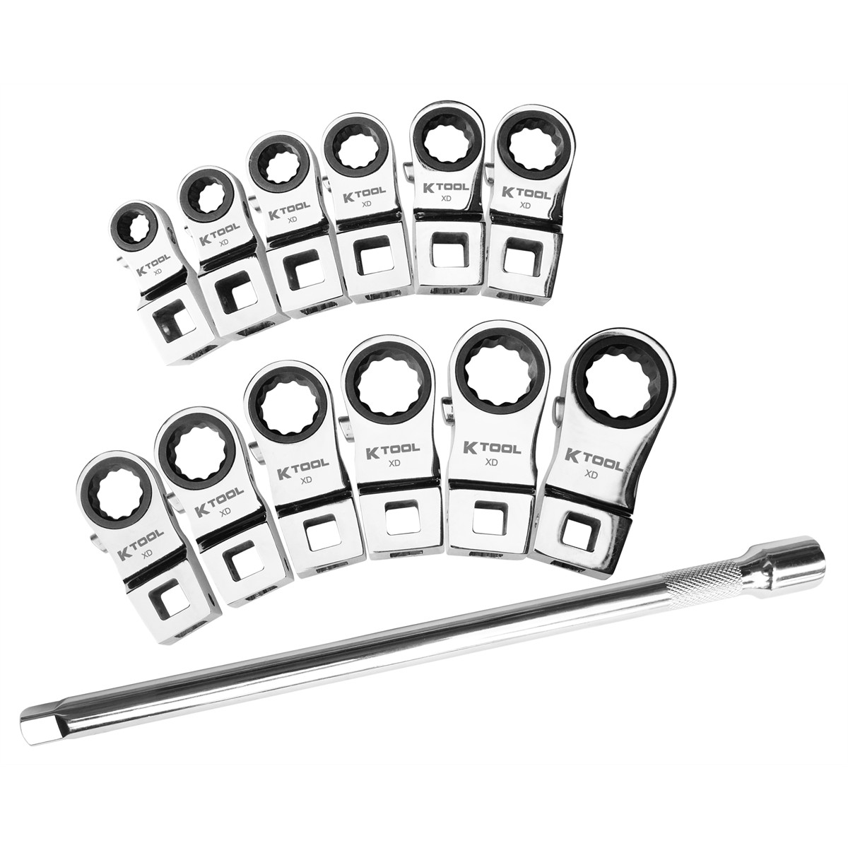 K Tool International Crowsfoot Set 13 pc 3/8 in. Metric Ratcheting BCWZ-12PCS-MM
