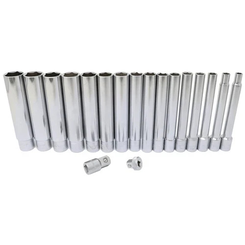 CTA 1189 Deep Metric Socket Set, 18 Pieces, 120mm Long Sockets (6-21mm)