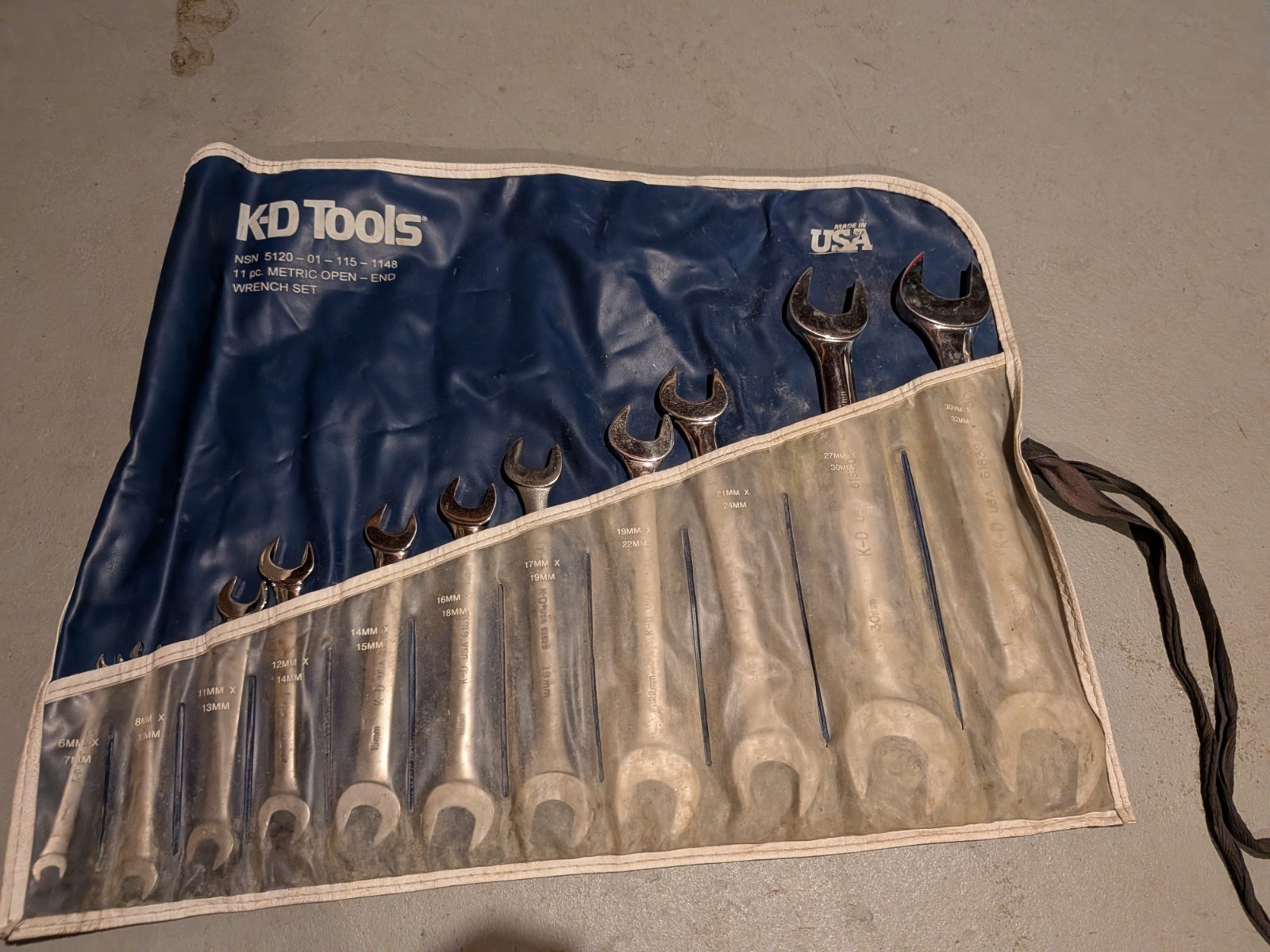 KD Tools – 11pc Metric Open End Wrench Set 6mm – 32mm MADE IN USA