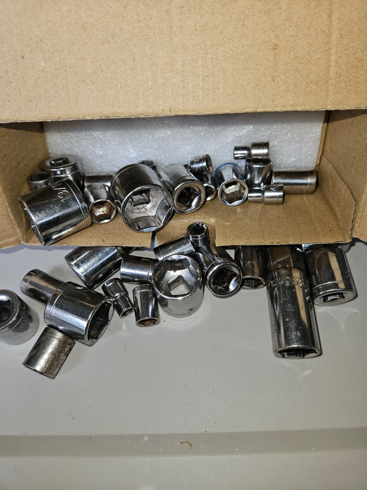 Assorted Socket Lot Mixed Ratchet Sockets Various Sizes Chrome Hand Tools