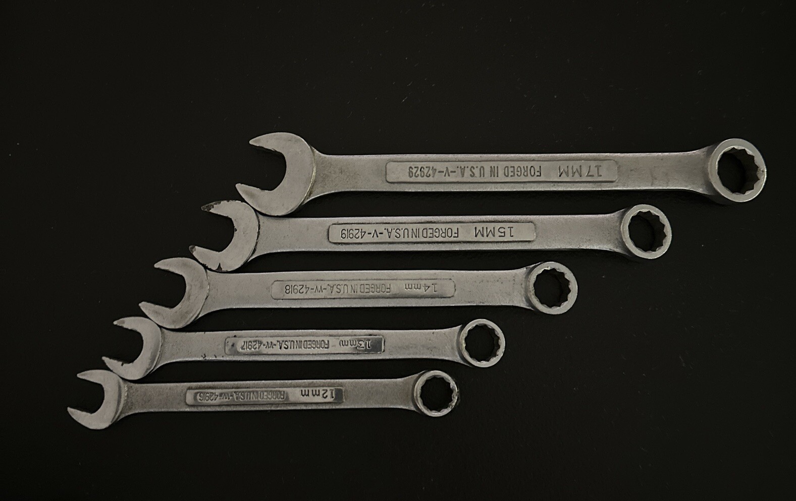 Vintage Craftsman Metric Set Of 5 Wrenches 12mm 13mm 14mm 15mm 17mm