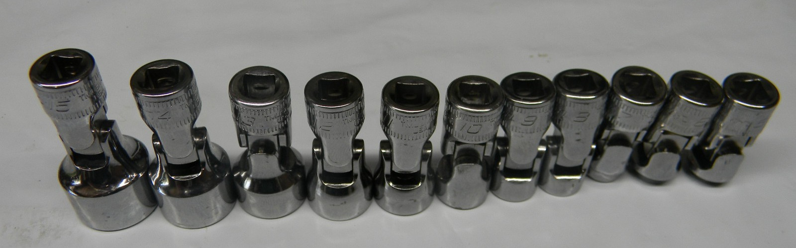 SNAP-ON 1/4″ DR 11PC METRIC SHALLOW SWIVEL SOCKET SET 5.5-15 #111TMUSMA LIKE NEW