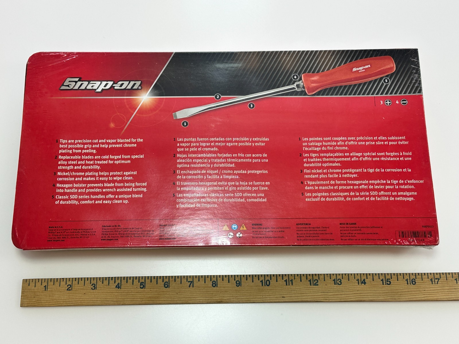 NEW Snap-On Tools USA SDDX70AR Red Hard Handle 7pc Combination Screwdriver Set