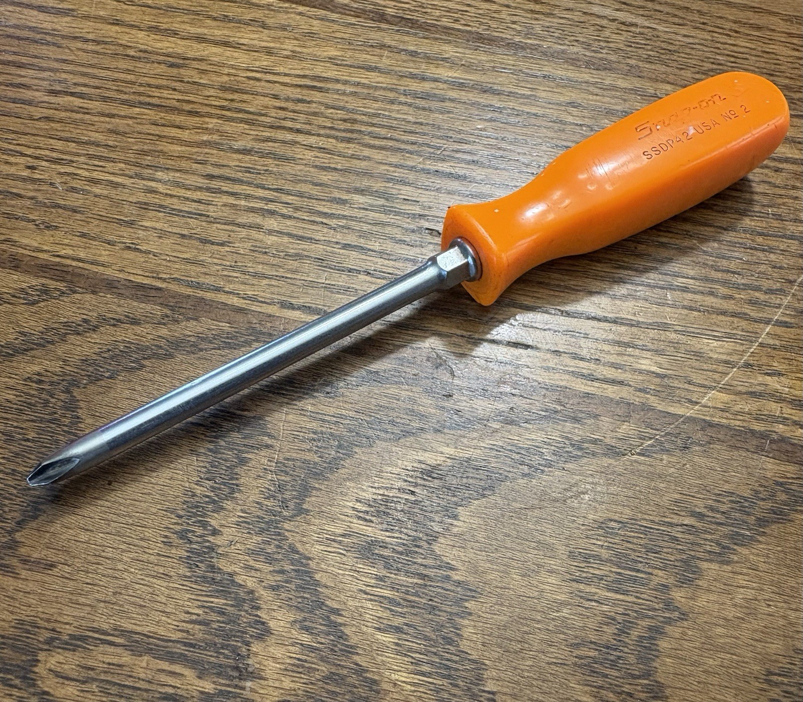 Vintage Snap-on Tools USA No. 2 SDDP42 Orange Handle Head Phillips Screwdriver