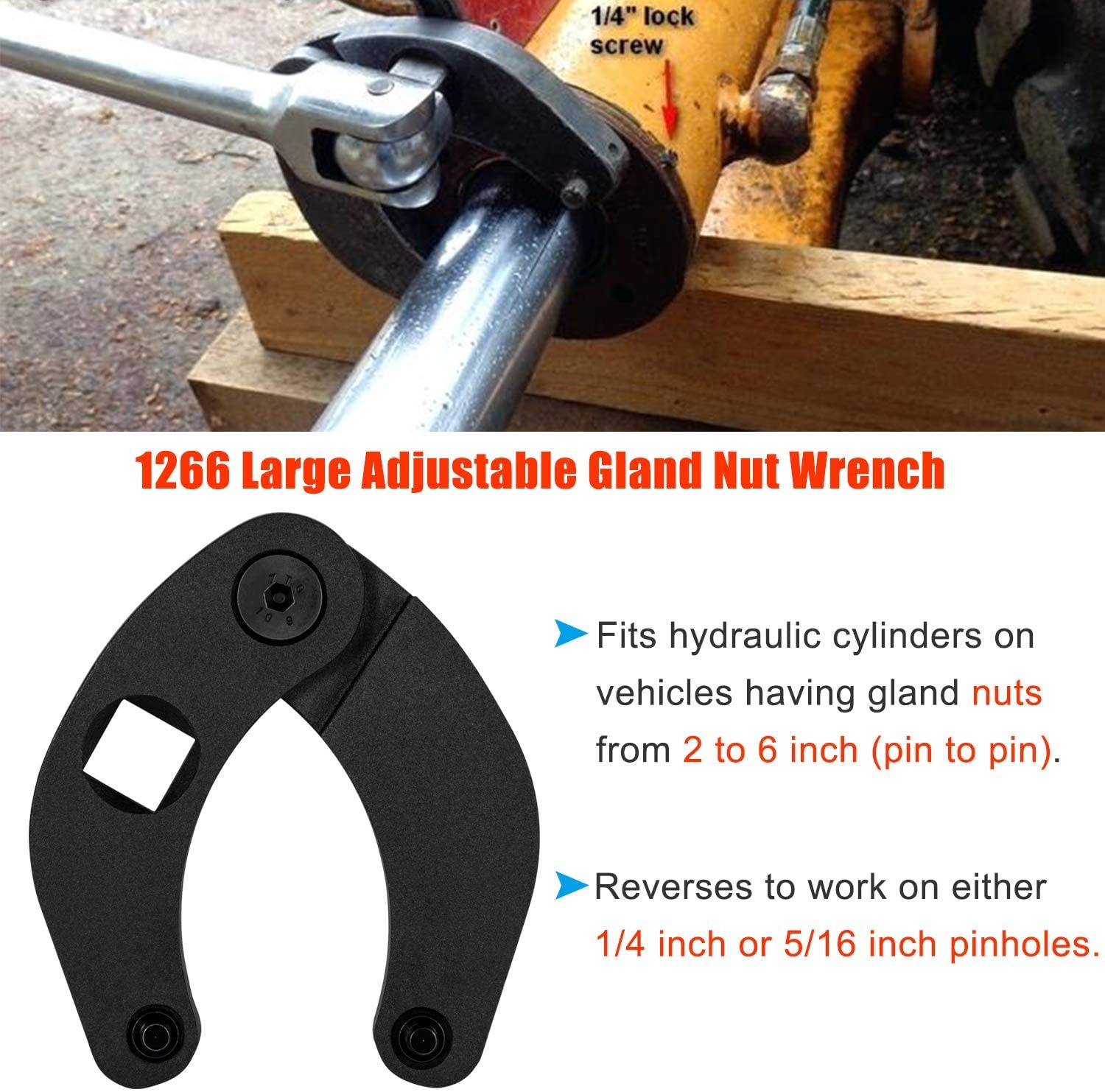 1266 7463 Gland Nut Wrench for Hydraulic Cylinders on Skid Steer Loaders 2pcs