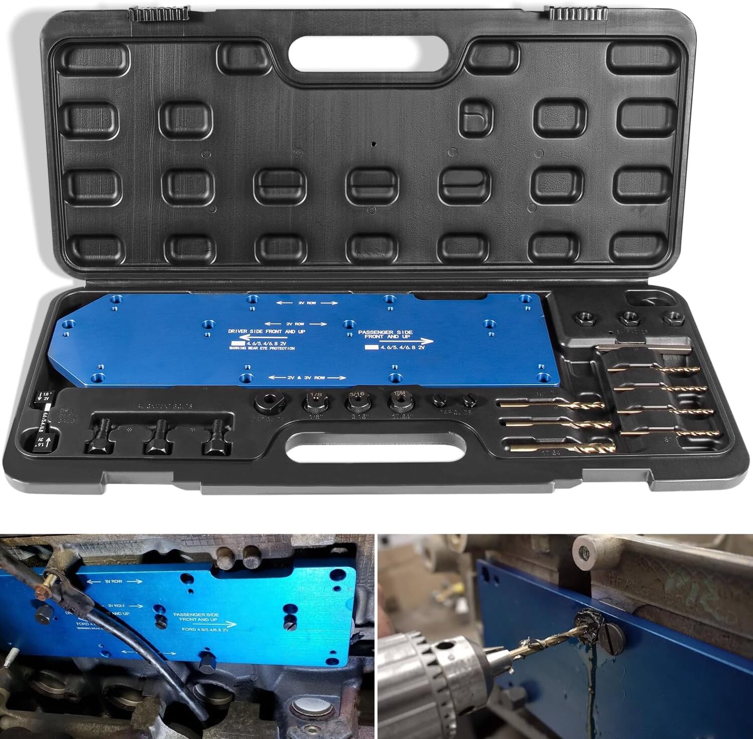 71600 Manifold Drill Template for Ford 4.6L 5.4L 6.8L Triton Engines,Remove Bolt