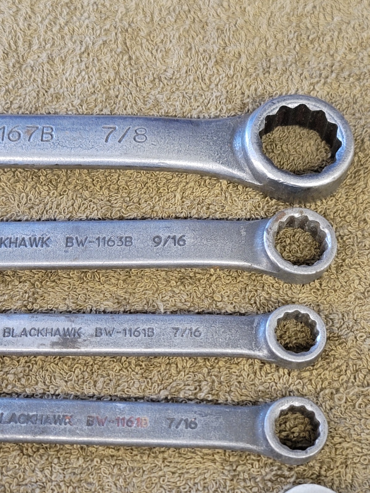 5 Blackhawk Combination Open End Wrench Sae 7/8 11/16 5/8 9/16 7/16″ Black BW