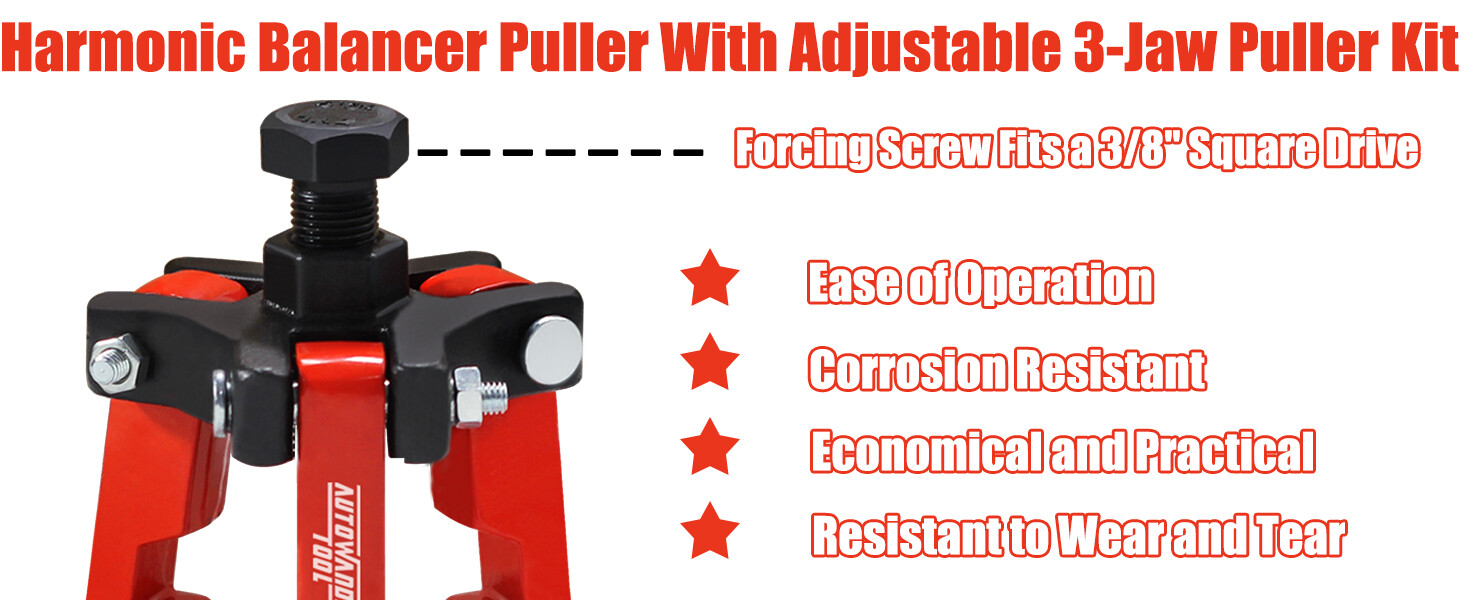 Harmonic Balancer Puller Crank Pulley Removal Kit Engine Motor Rod Auto LS GM US