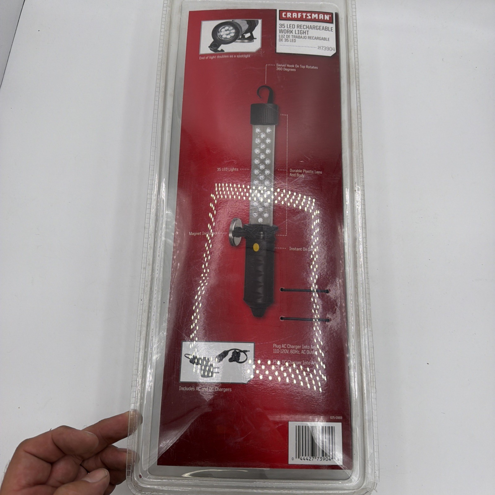 Craftsman Cordless Rechargeable 35 LED Work Light 73904 AC/DC Charging NEW