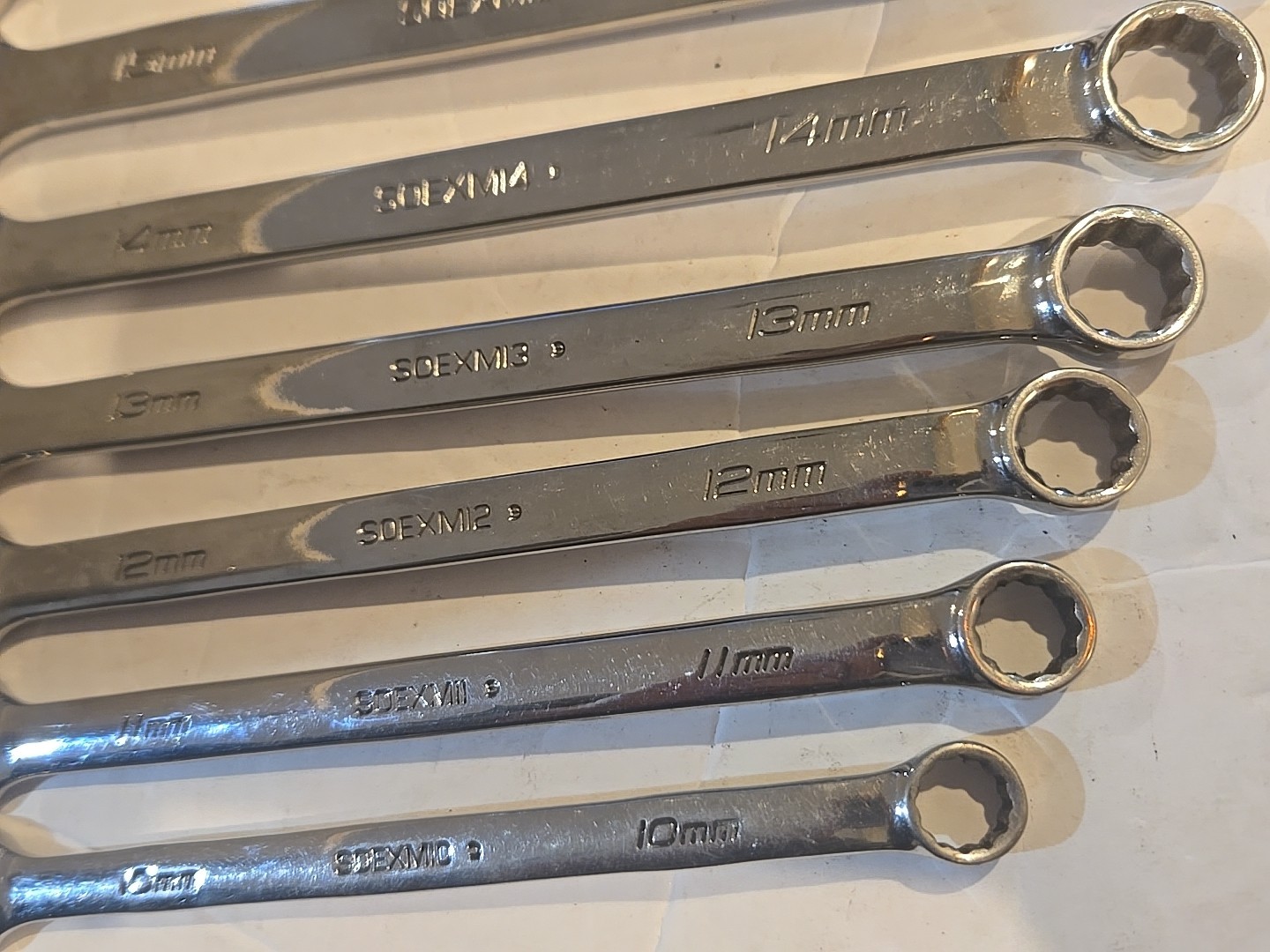 SNAP-ON TOOLS 9 PIECE METRIC FLANK DRIVE PLUS COMBINATION WRENCH SET 10MM-18MM