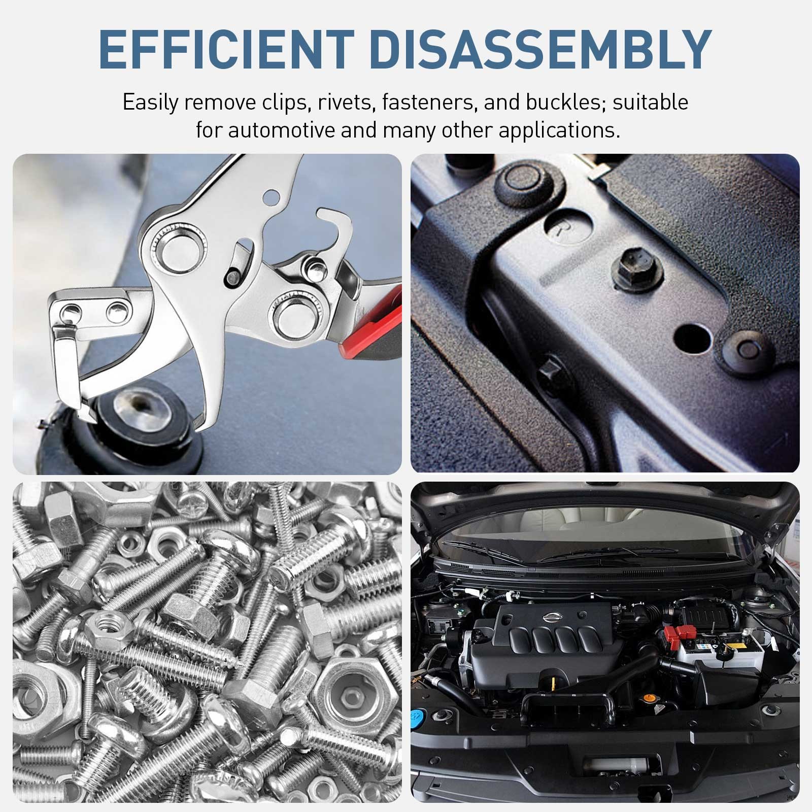 Heavy-Duty Auto Clip Remover Pliers Trim Panel Fastener Rivet Disassembly Tool