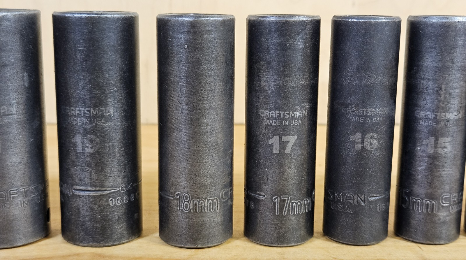 USA Used METRIC Craftsman GK 1/2″ Drive Impact Socket Set 12 Pieces 12mm-27mm