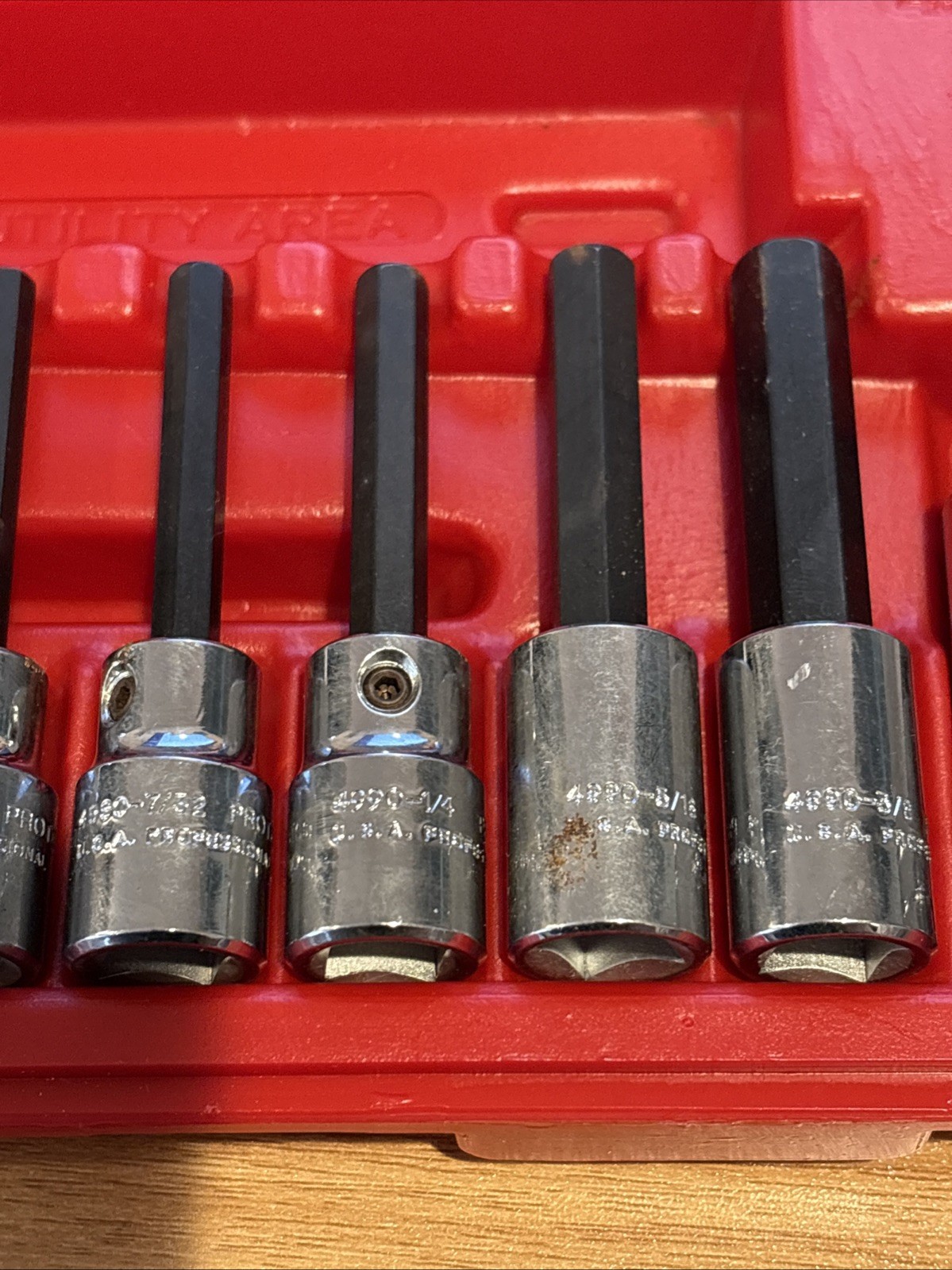Proto 10 pc. 1/2″ & 3/8″ Drive SAE Hex Bit Socket Set 4990 & 5441 & Case 4968PB