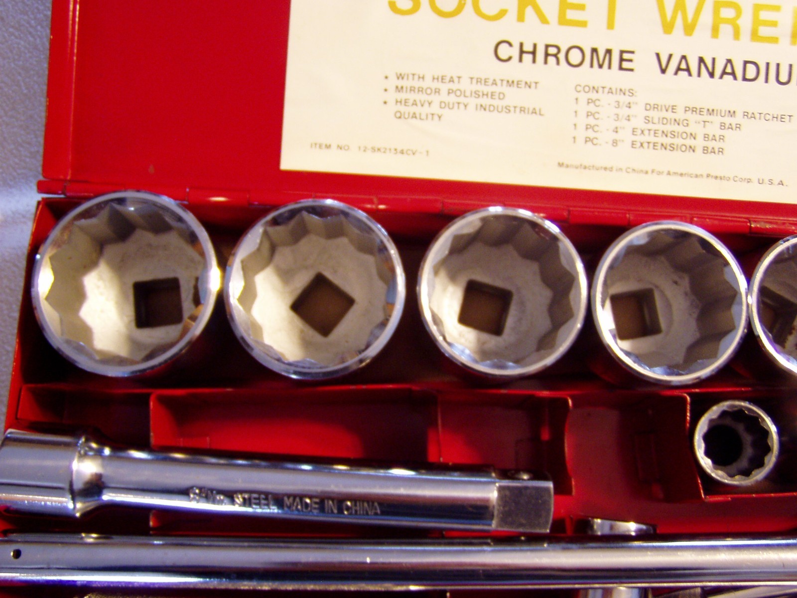 WISDOM TOOLS 21 PIECE 3/4” DRIVE SOCKET SET SAE 12 POINT 7/8” To 2” – VERY NICE