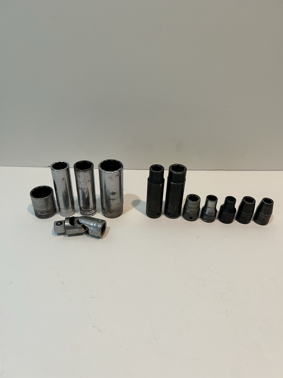 Snap-on Socket Lot/12 Pieces/ 1/2 Inch Drive/Swivel Extension