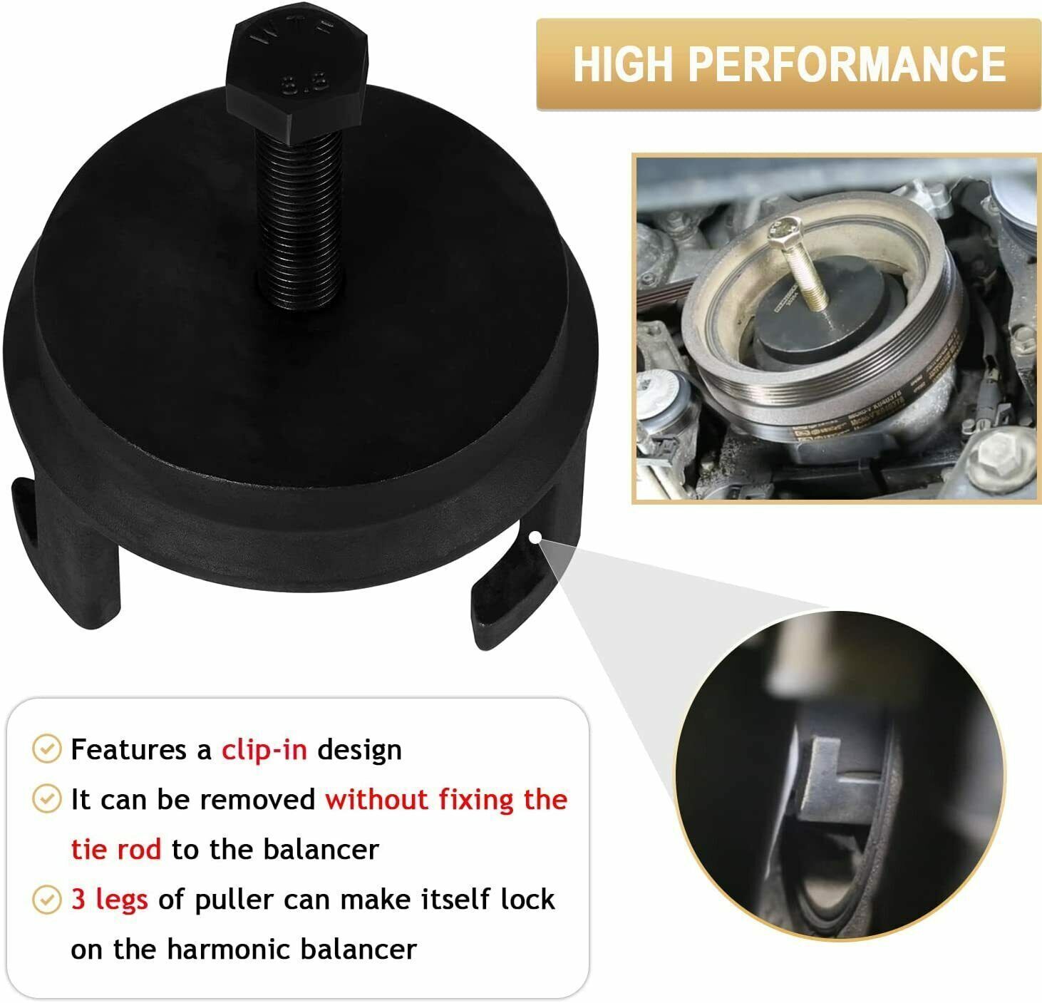 25264 Harmonic Balancer Puller Crank Pulley Puller For GM Dodge Chrysler Ford