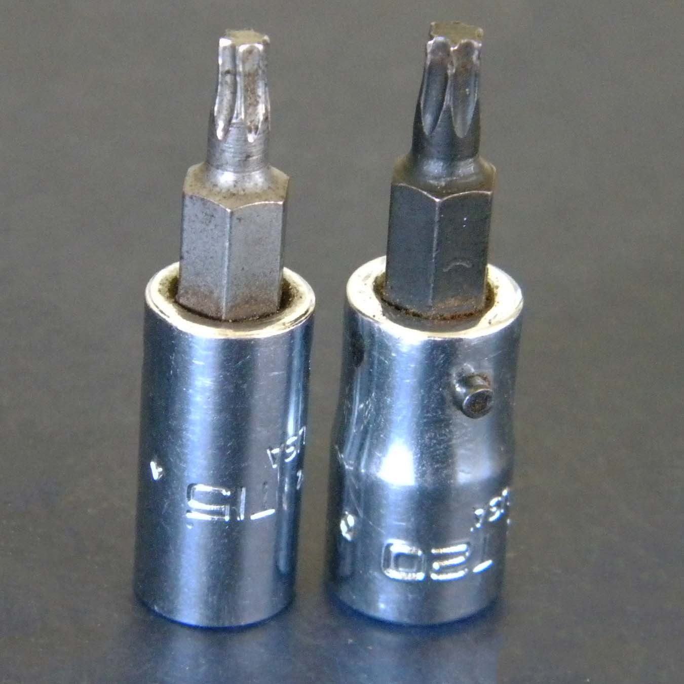 Snap-On Tools 1/4″ Drive T15, T20 Chrome Torx Bit Sockets TTX15A ,TTX20B USA