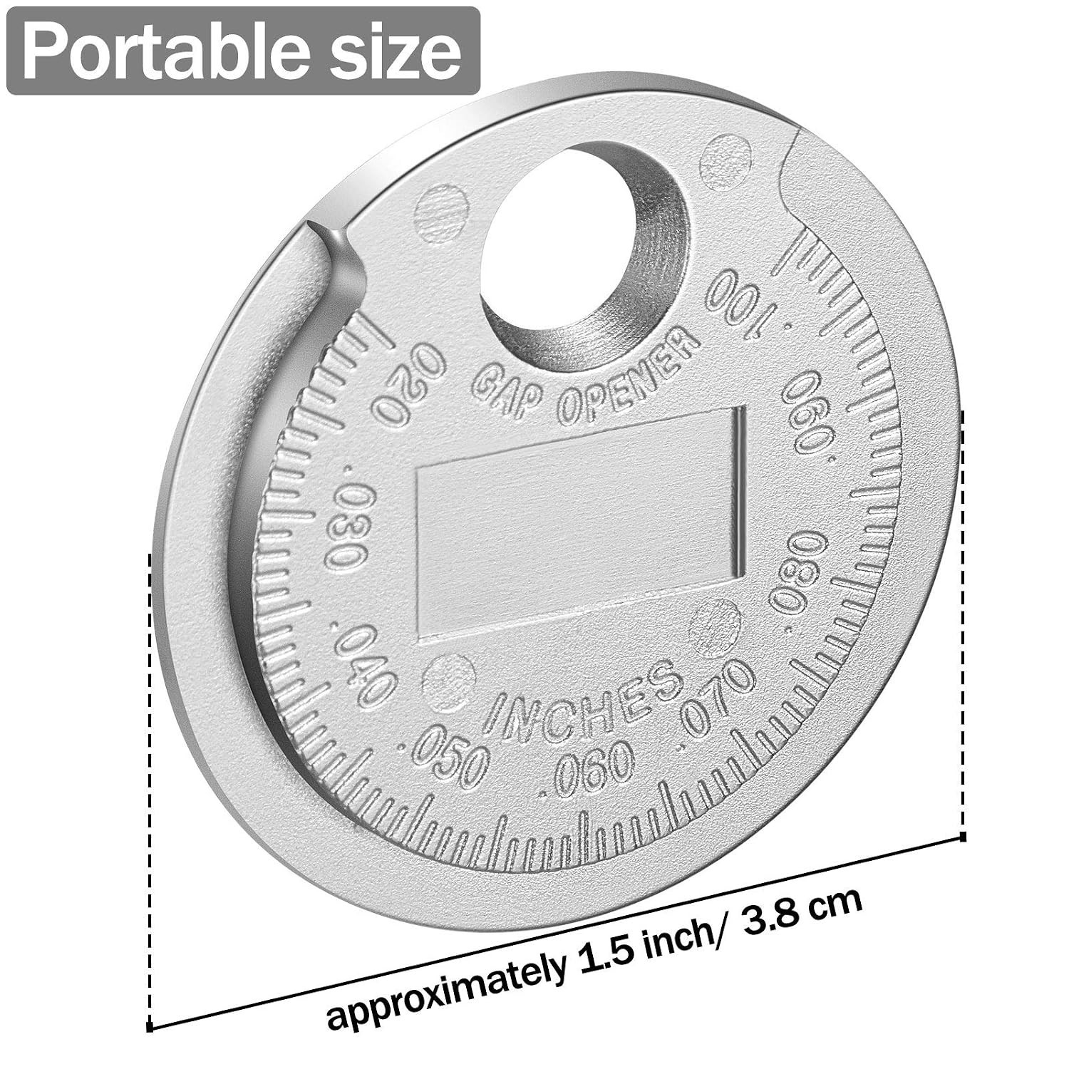 Durable Zinc Alloy Spark Plug Gap Tool with Keyring for Easy Portability