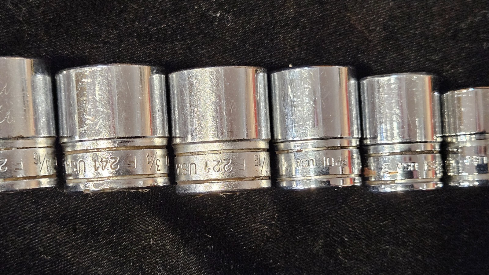 Snap-on 3/8″ Drive 1/4-7/8″ SAE 12-point (1-6pt) 11pc Set Shallow F-081 – F-281