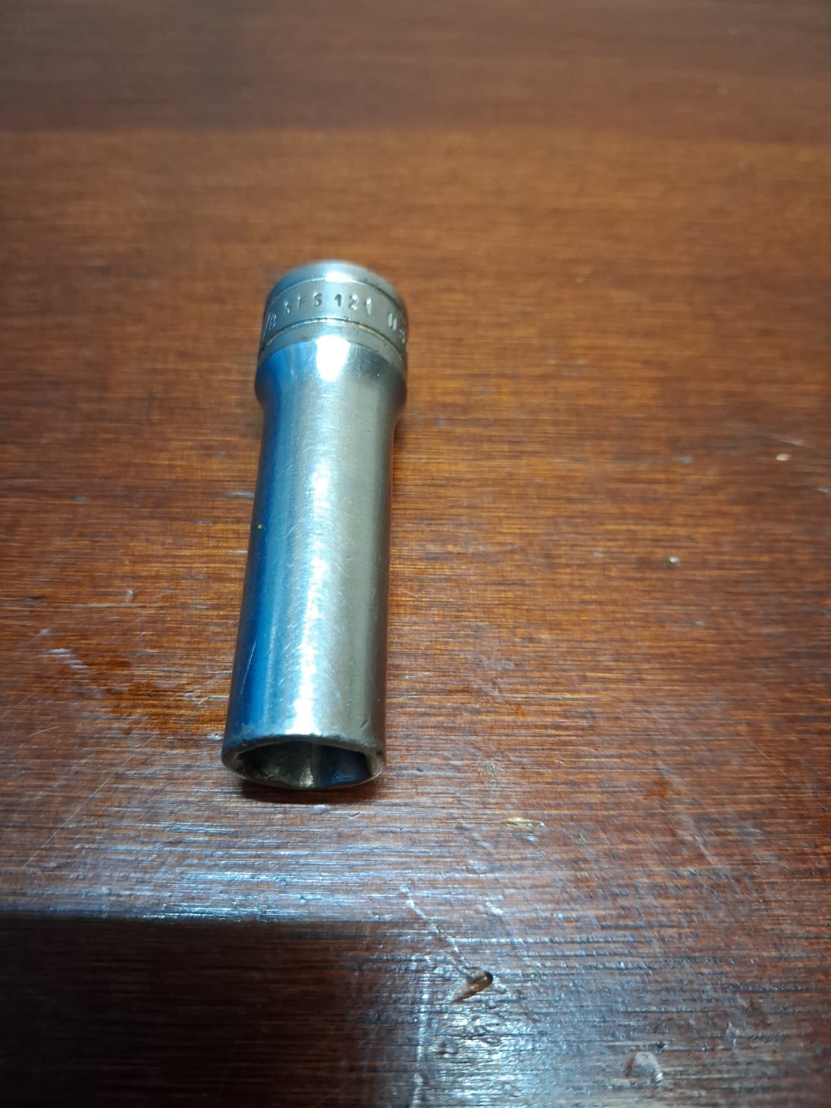 Snap-On Tools SFS121 3/8in. 3/8″ Drive 6 Point SAE Deep Chrome Socket USA