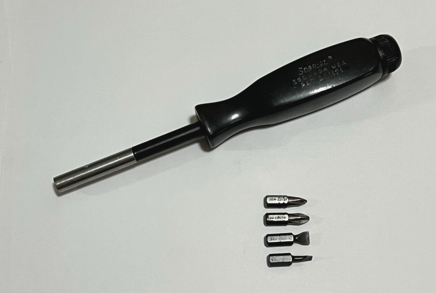 Snap On SSDM40A Magnetic Hex Bit Screwdriver Vintage Black Hard Plastic Handle