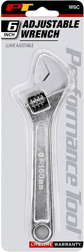Performance Tool W6C Adjustable Wrench 6 Inch Heat Treated Steel New