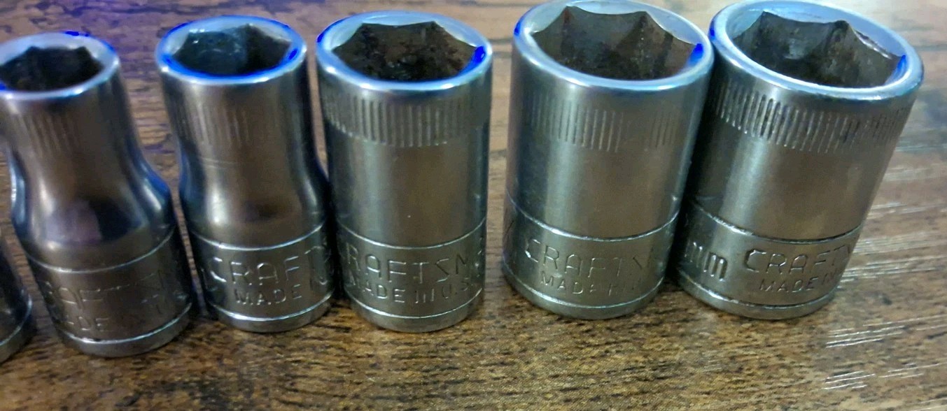 Craftsman 6pt 1/4″ Drive V Metric Sockets 4mm,6mm,7mm,9mm,11mm,12mm